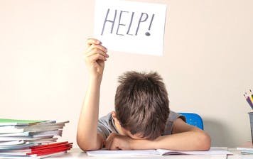 child struggling with math or reading