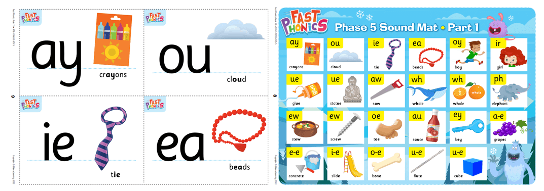 Phonics flashcards and sound mats