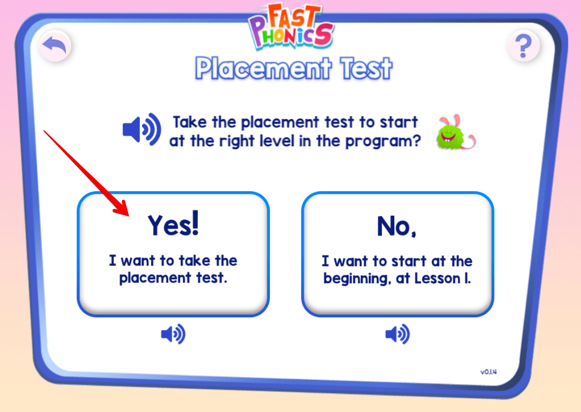 Fast Phonics Placement Test