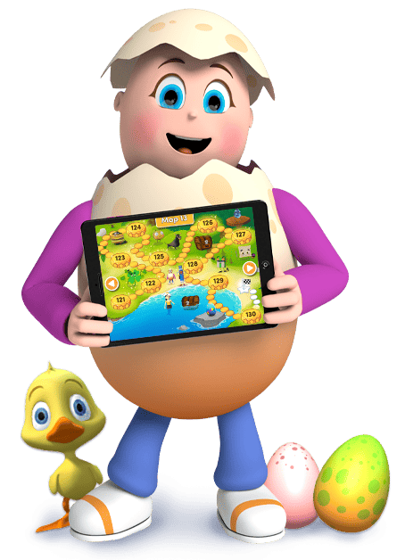 reading eggs reggie holding ipad