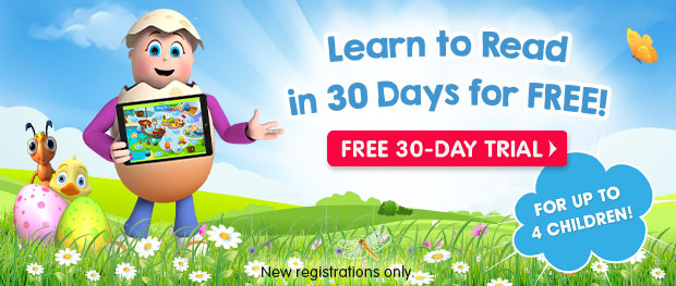 Learn to Read in 30 Days for FREE! Free 30-day trial. For up to 4 children!