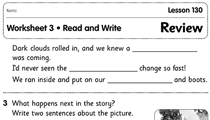 Grade 1 comprehension worksheets Reading Eggs Lesson 130