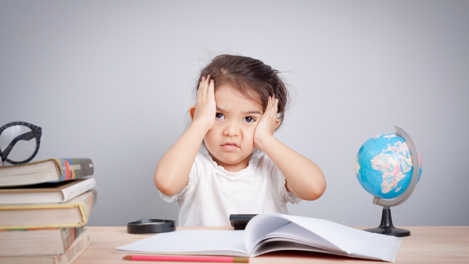 Young reader facing reading challenges