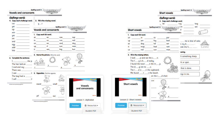 Reading Eggspress Printable Spelling worksheets