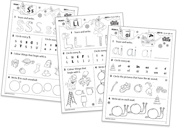 Fast Phonics games printable worksheets