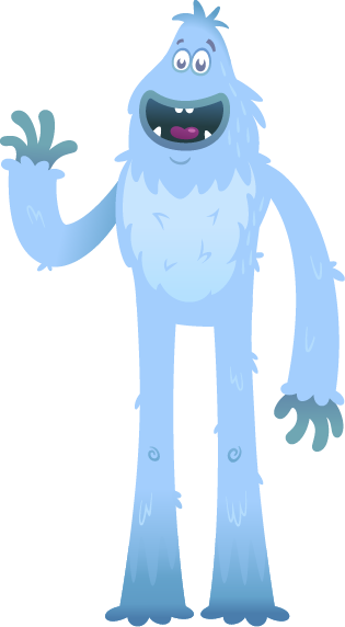 Yeti waving Hello